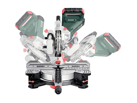 Угловые комбинированные резы торцовочной пилой METABO KGSV 216 MC